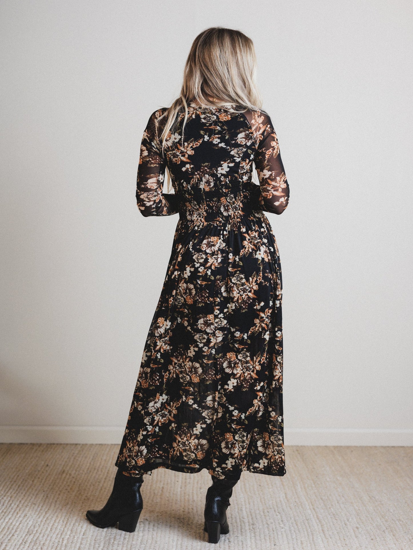 Floral Fantasia Dress - Black