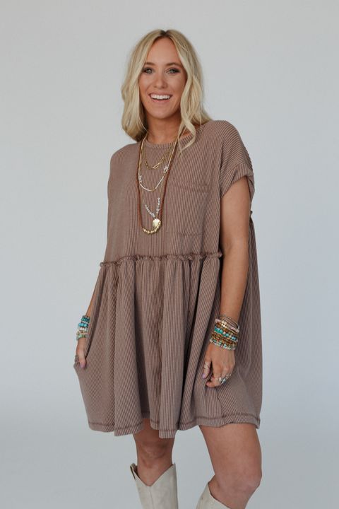 The Nest Subtle Escape Textured Dress - Acorn