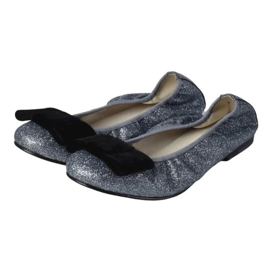 1412 - Silver Glitter Flats for Girl/Teen/Women by London Kids