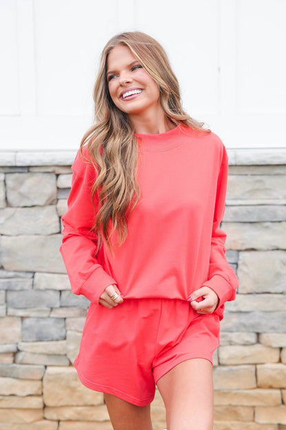 Mockneck French Terry Pullover