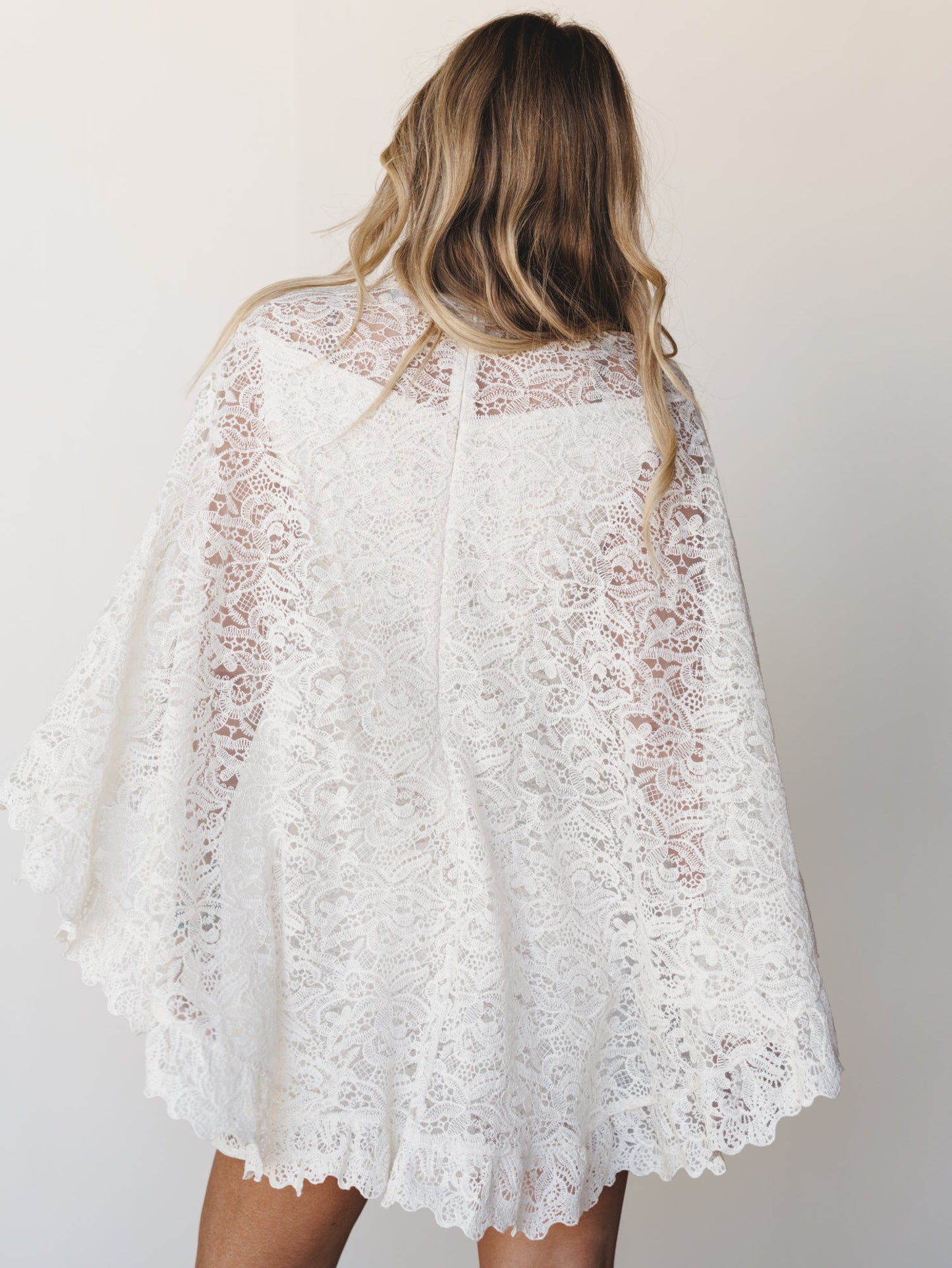 Tales of Love Lace Cape Dress - Ivory