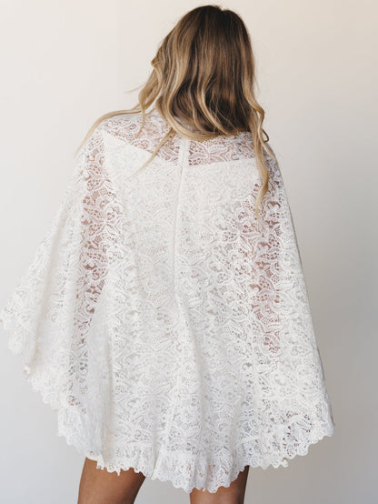 Tales of Love Lace Cape Dress - Ivory