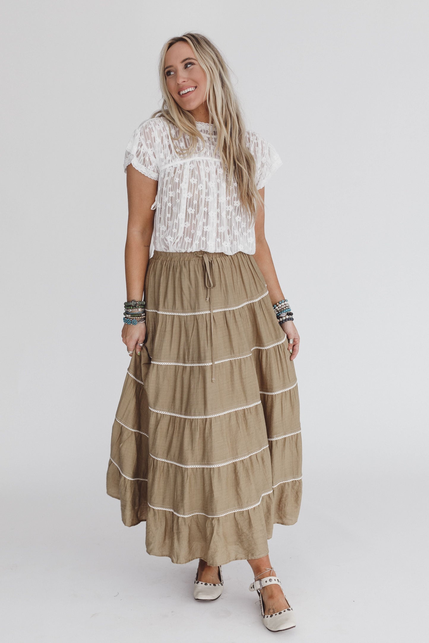 Mossy Grove Maxi Skirt - Olive