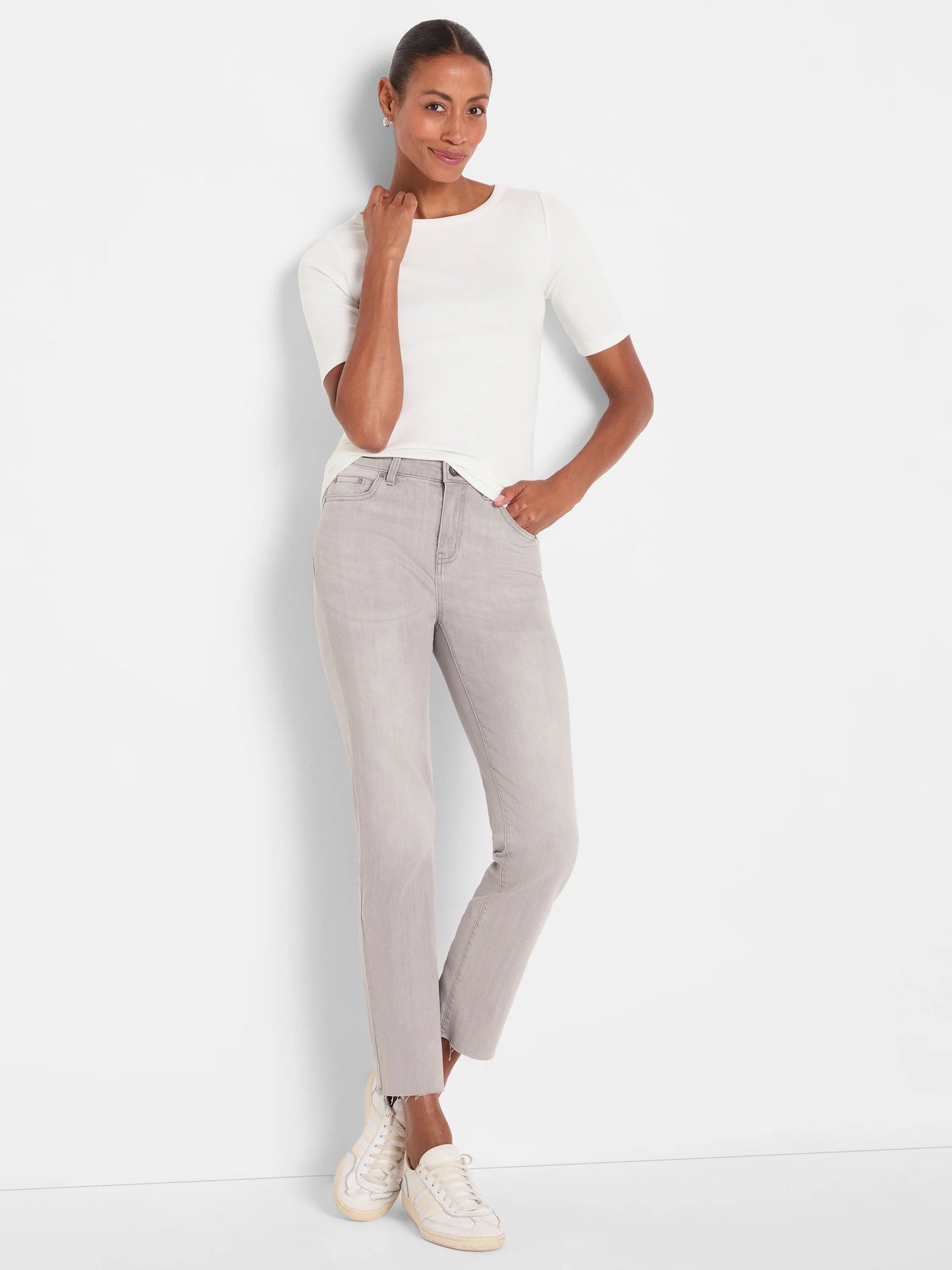 Perfect Knit Rib Elbow Sleeve Boatneck Tee