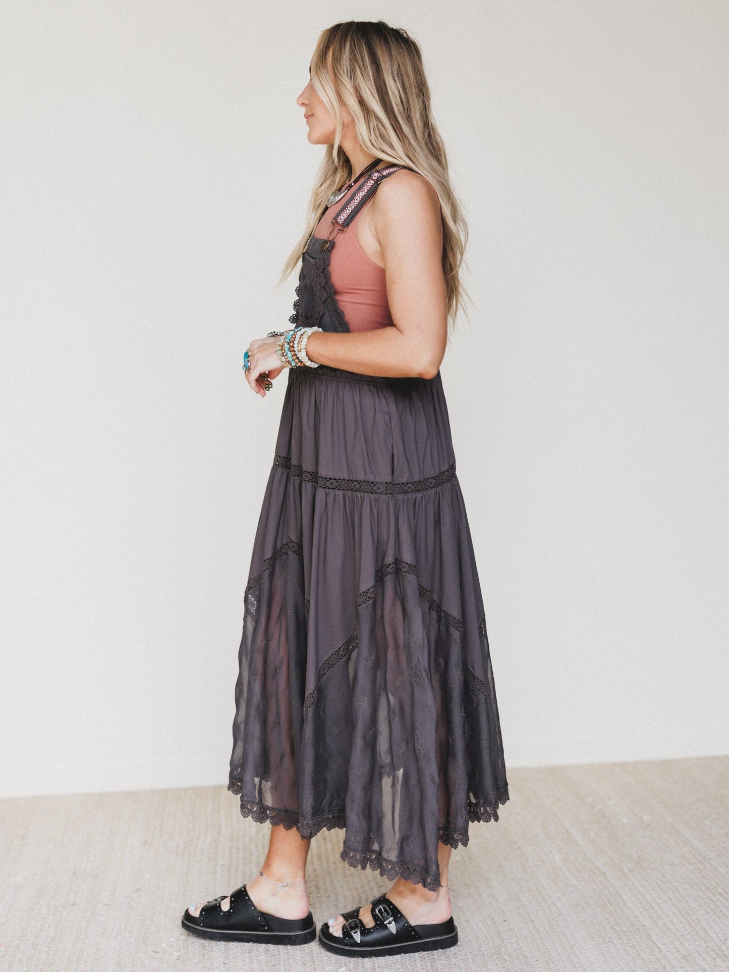 Garden Stroll Overall Dress - Ash