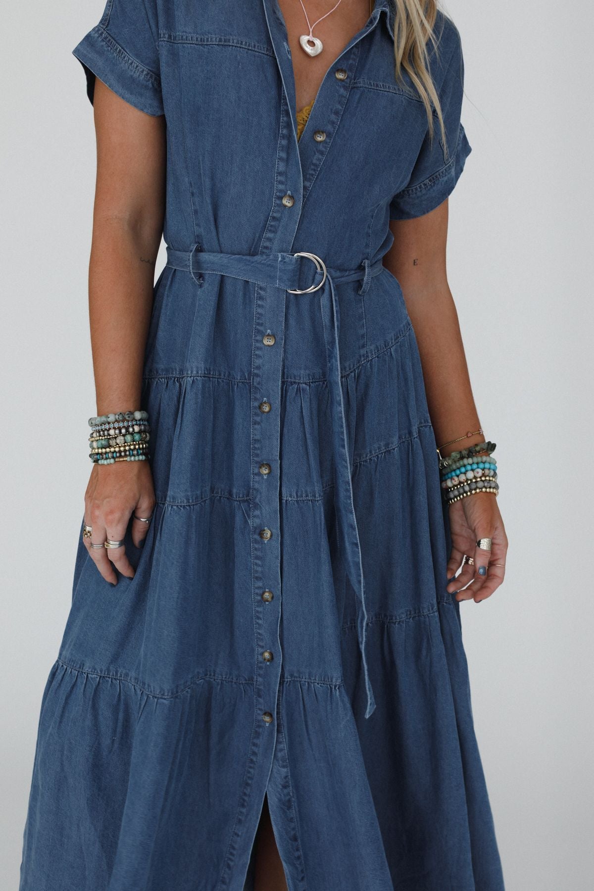 Blue Ridge Denim Maxi Dress - Medium Wash