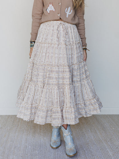 Frolic Fancy Maxi Skirt - Latte