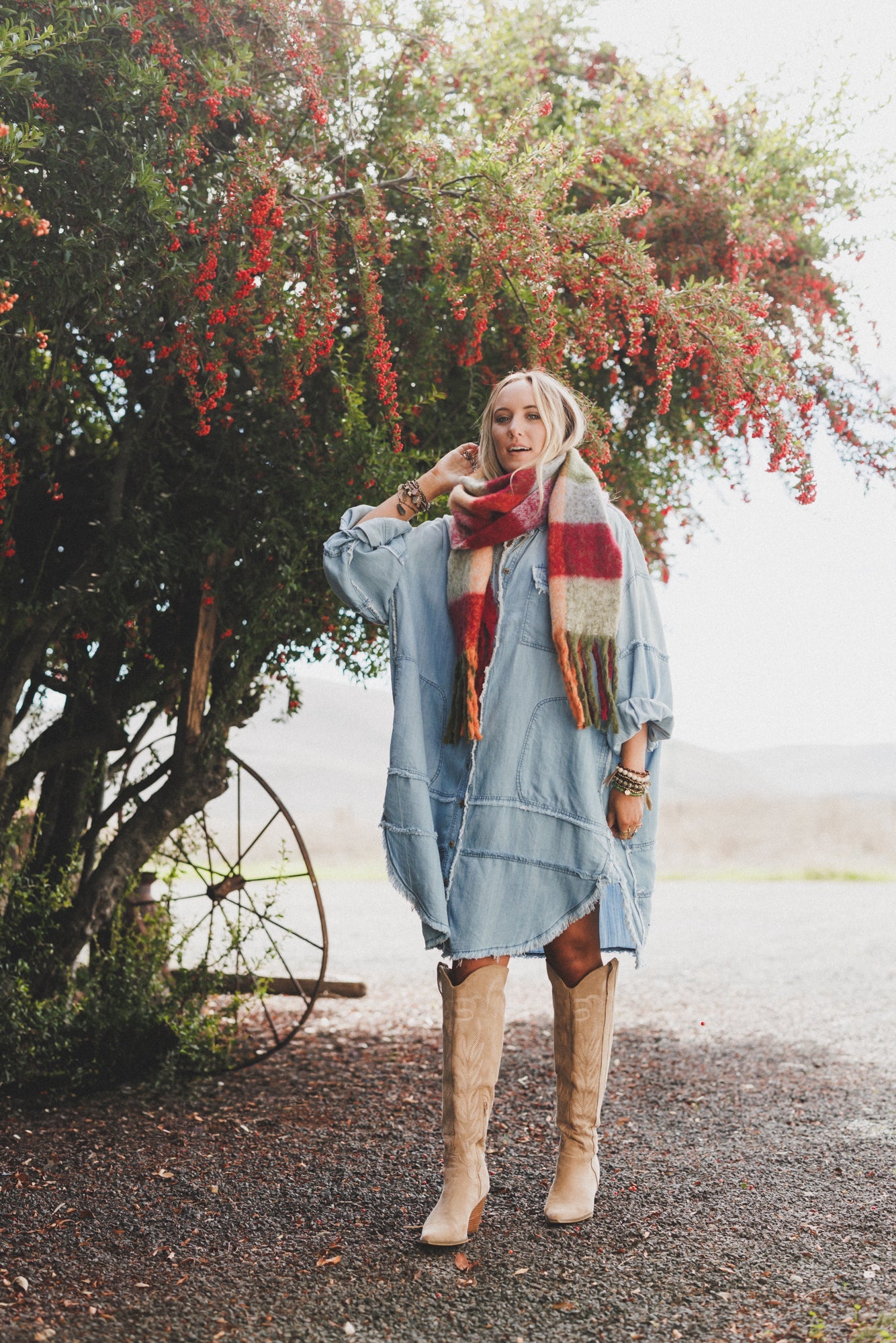 Ophelia Oversized Denim Dress - Washed Denim