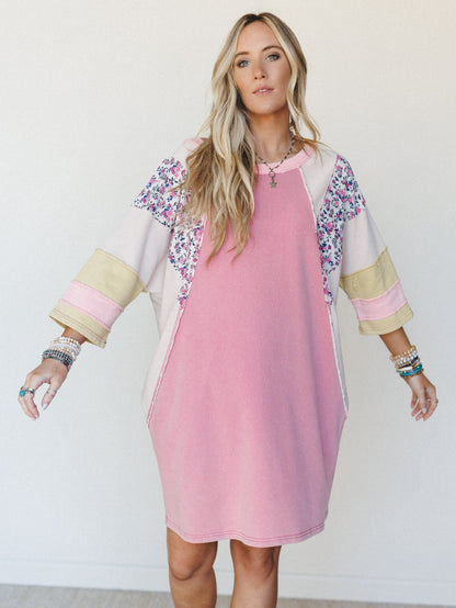 Endlessly Yours Terry Knit Dress - Rose