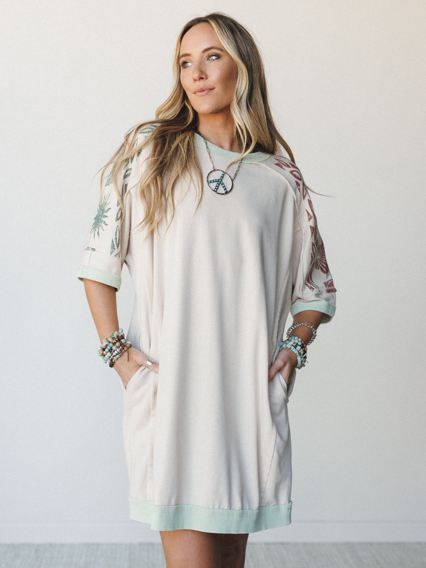 South Beach Sands Tee Dress - Oatmeal