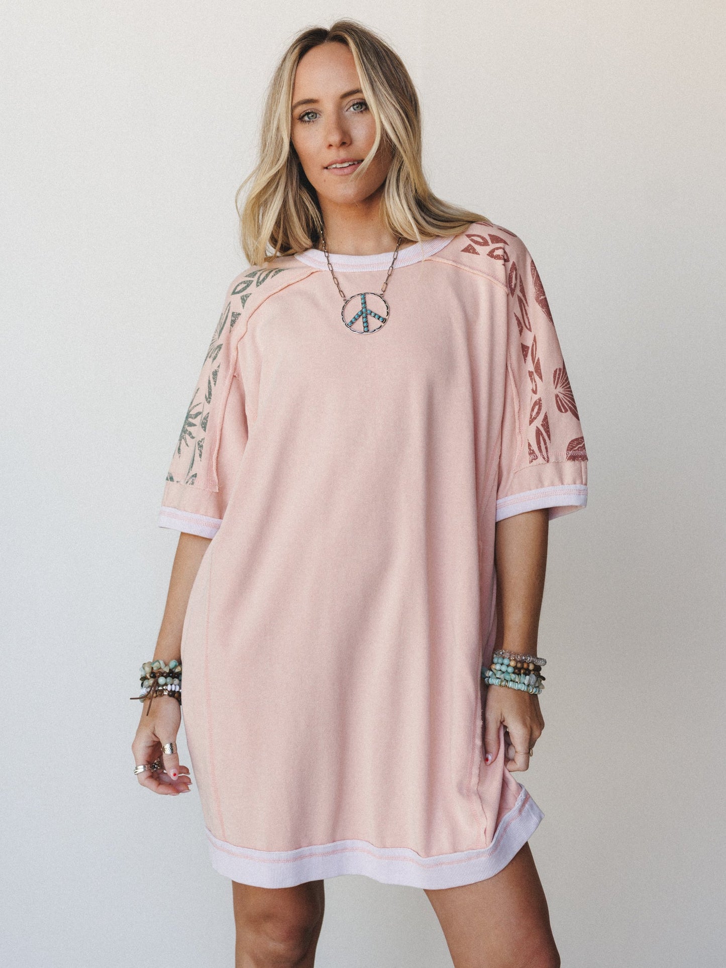 South Beach Sands Tee Dress - Blush