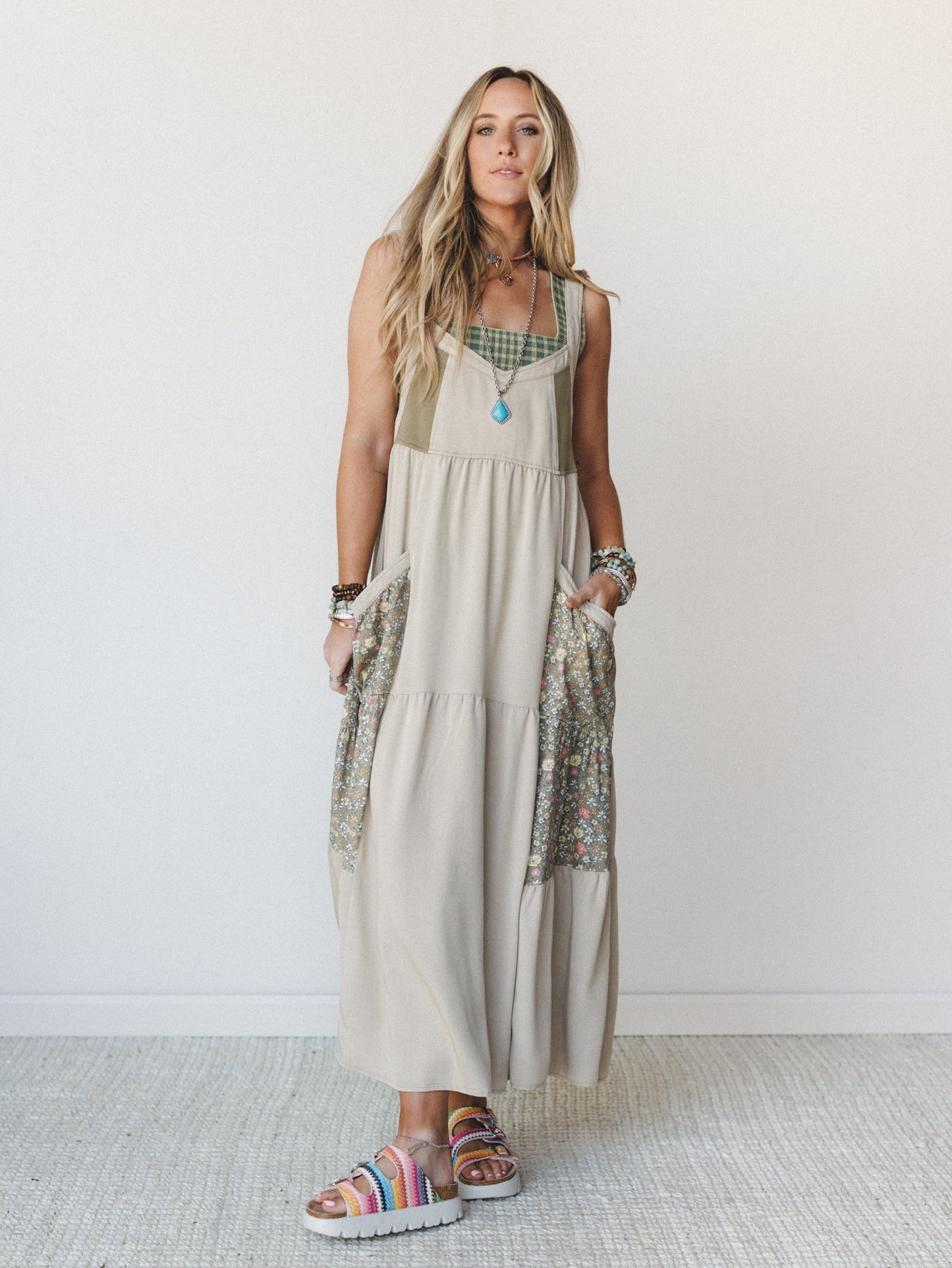 Floral Gazer Maxi Dress - Dusty Sage