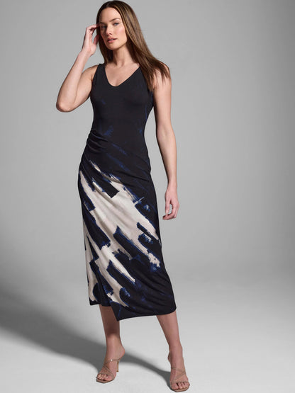Gold Label Abstract Ruched Knit Dress