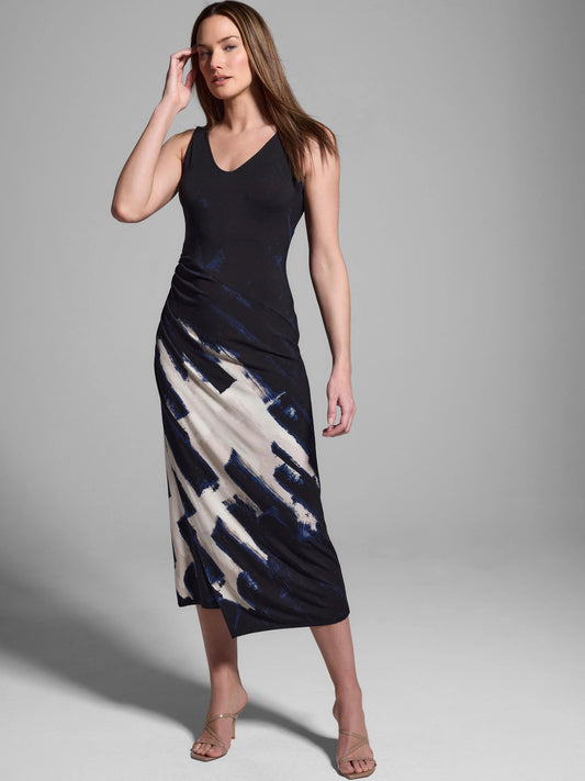 Gold Label Abstract Ruched Knit Dress