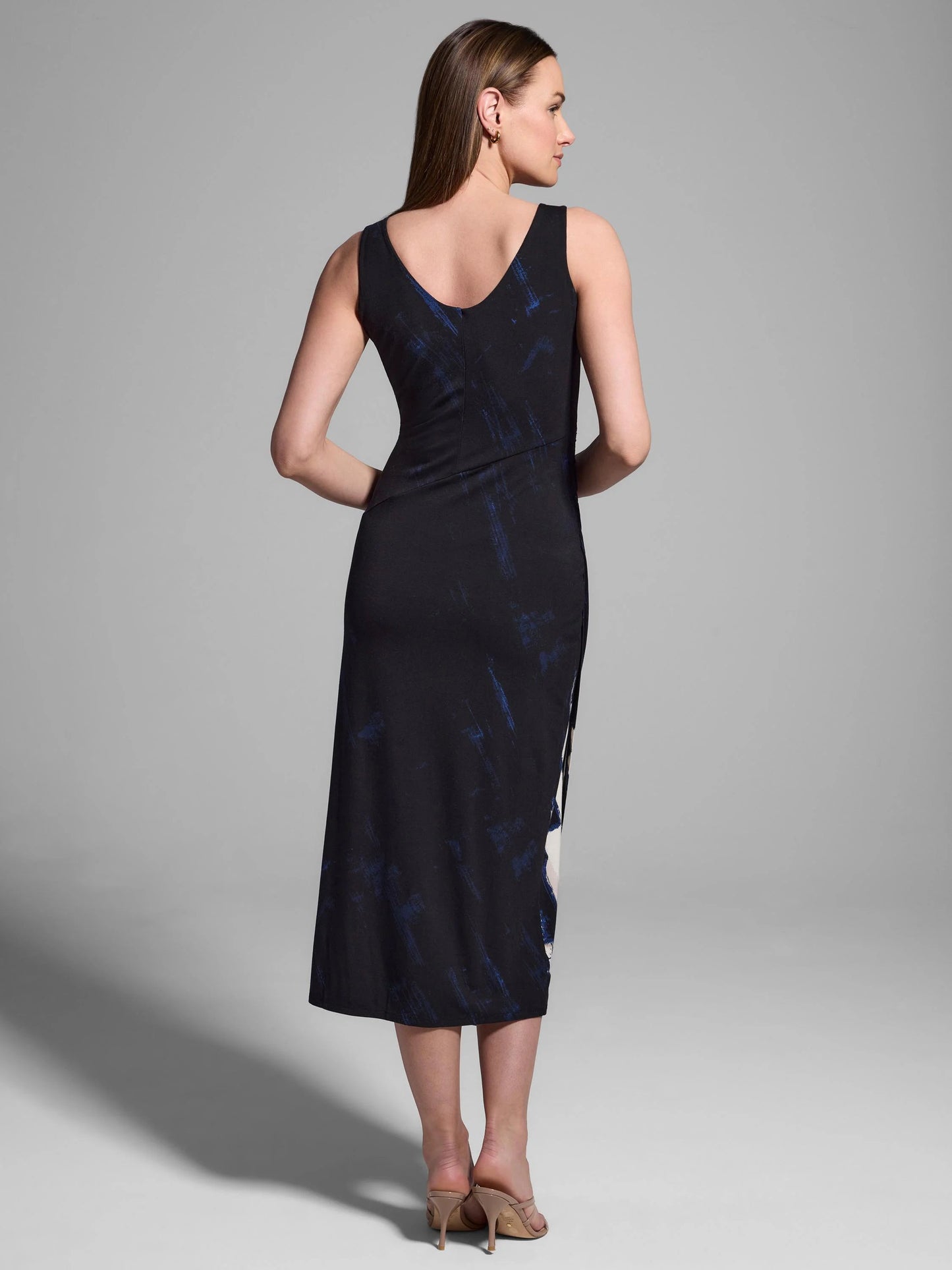 Gold Label Abstract Ruched Knit Dress