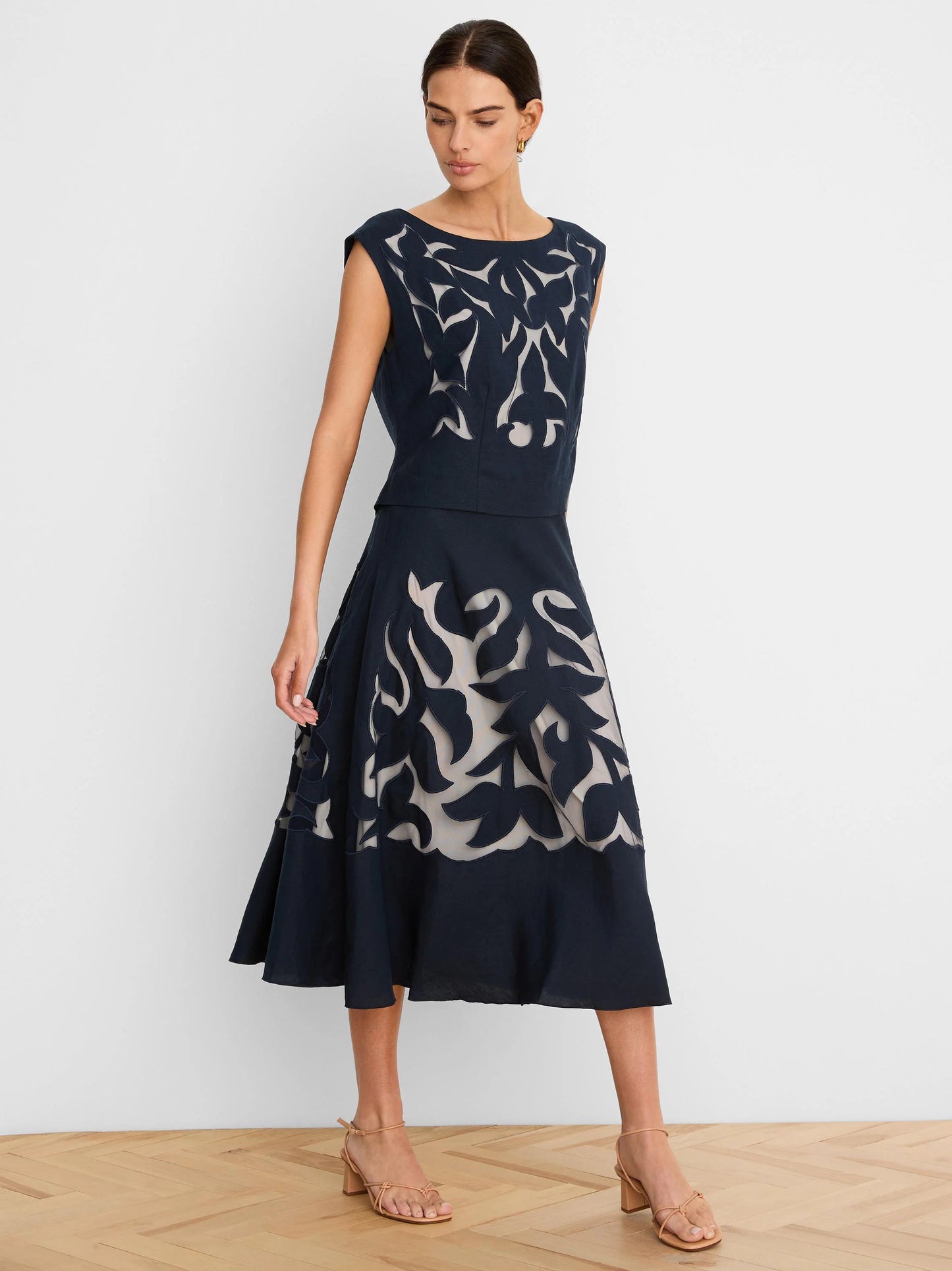 Gold Label Antibes Linen Cut Out Skirt