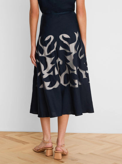 Gold Label Antibes Linen Cut Out Skirt
