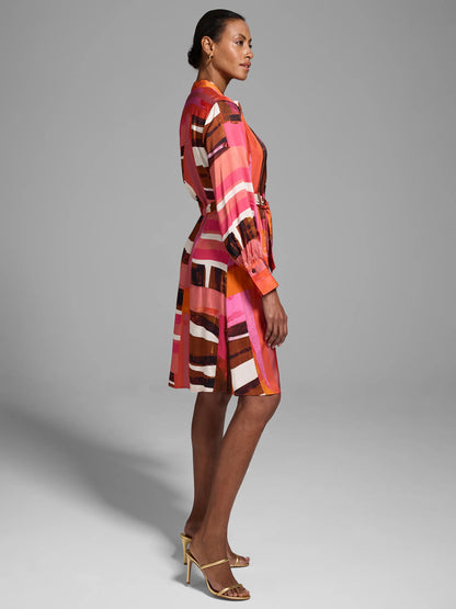 Gold Label Artful Blocks Glossy Shirtdress