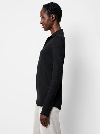 Lace Knit Collared Top
