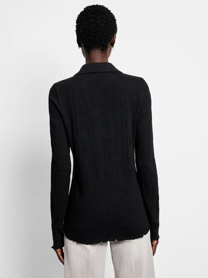 Lace Knit Collared Top