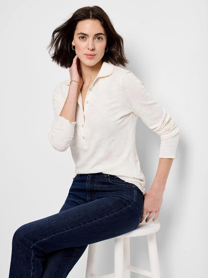 Lace Knit Collared Top
