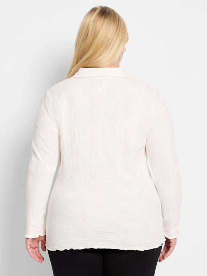 Lace Knit Collared Top