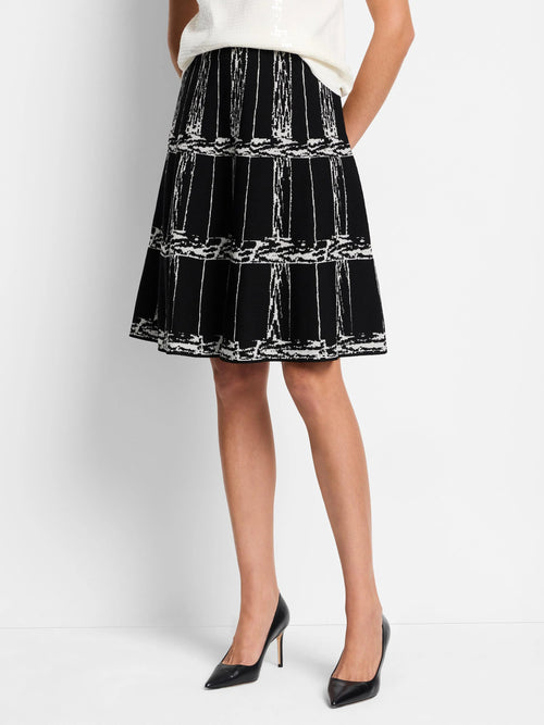 Etched Plaid Knit Skirt