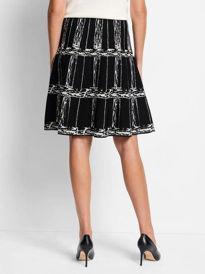 Etched Plaid Knit Skirt