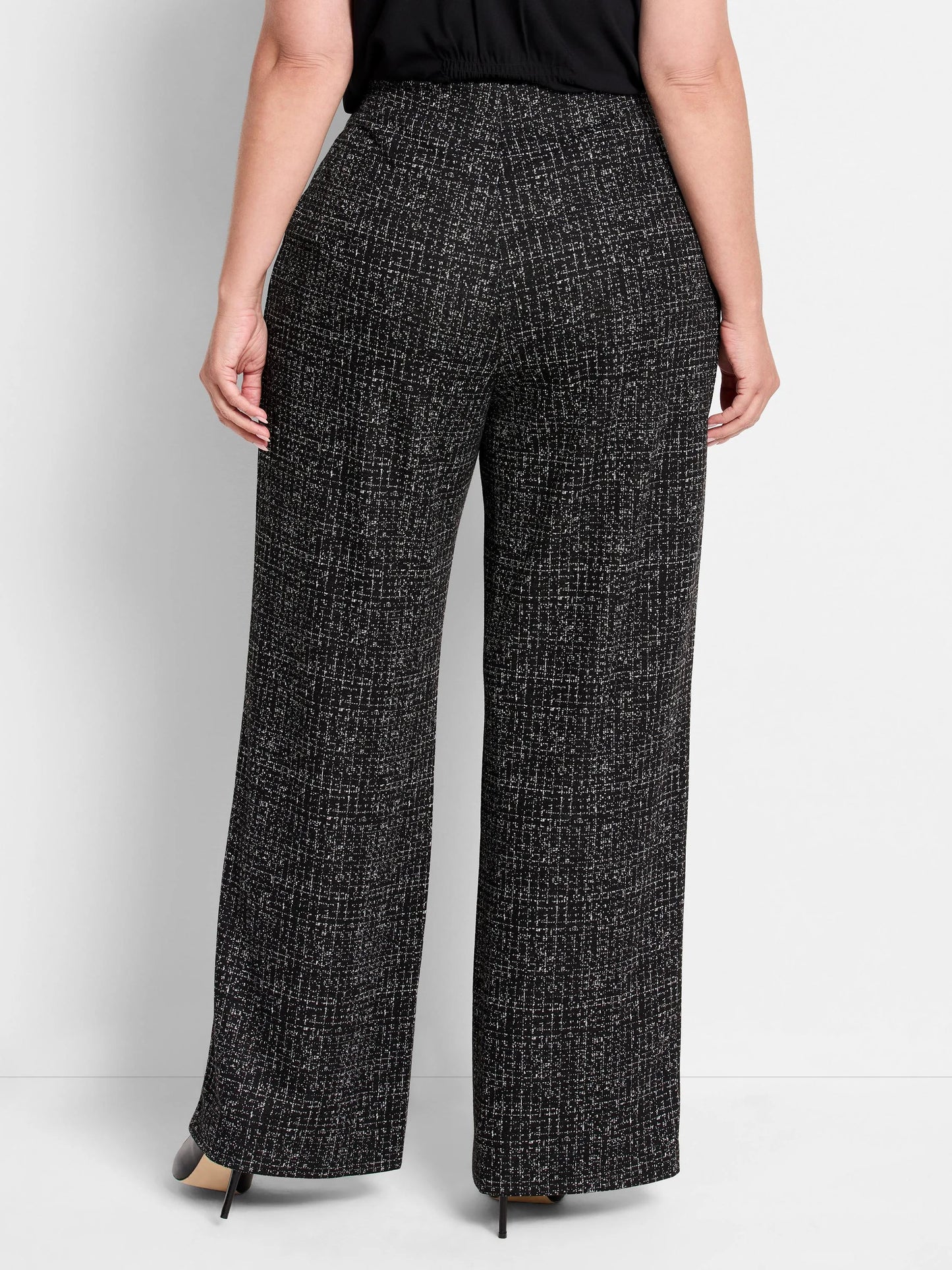 Lenox Wide-Leg Dotty Grid Pant