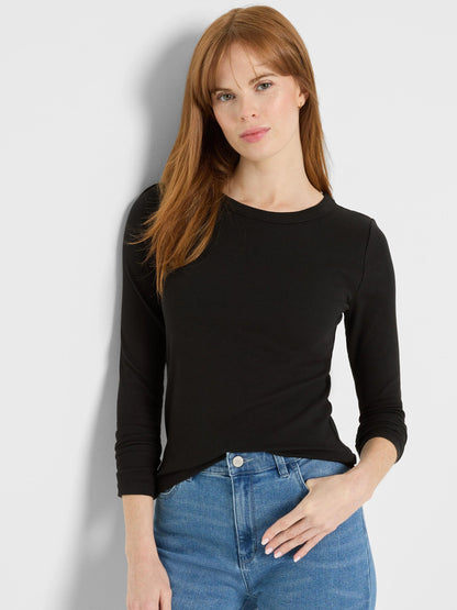 Perfect Knit Rib Long Sleeve Crew Tee