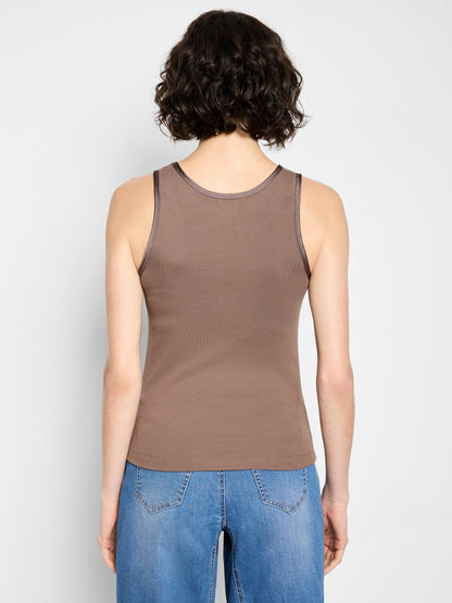 Trimmed Perfect Knit Ribbed Tank