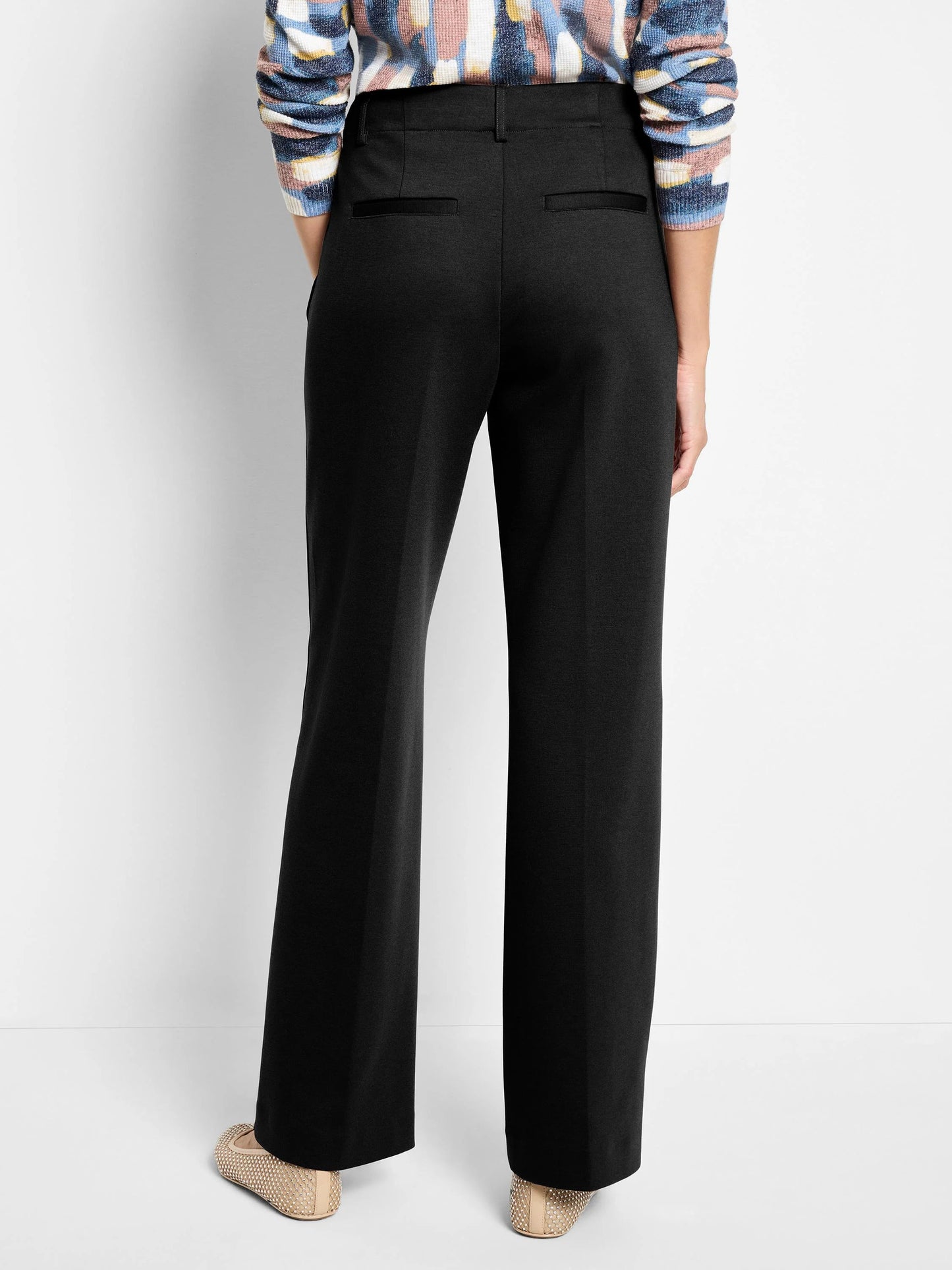 Drapey Ponte Wide Leg Trouser
