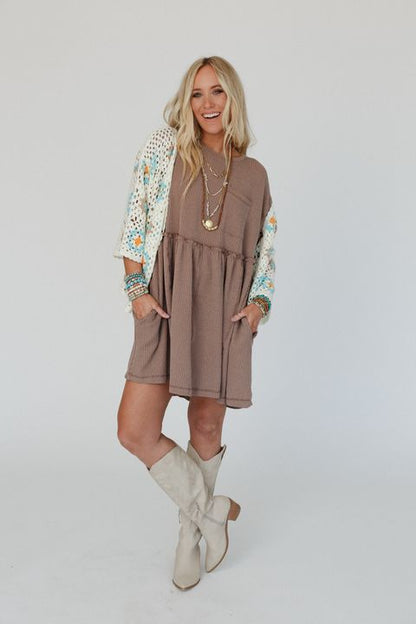 The Nest Subtle Escape Textured Dress - Acorn