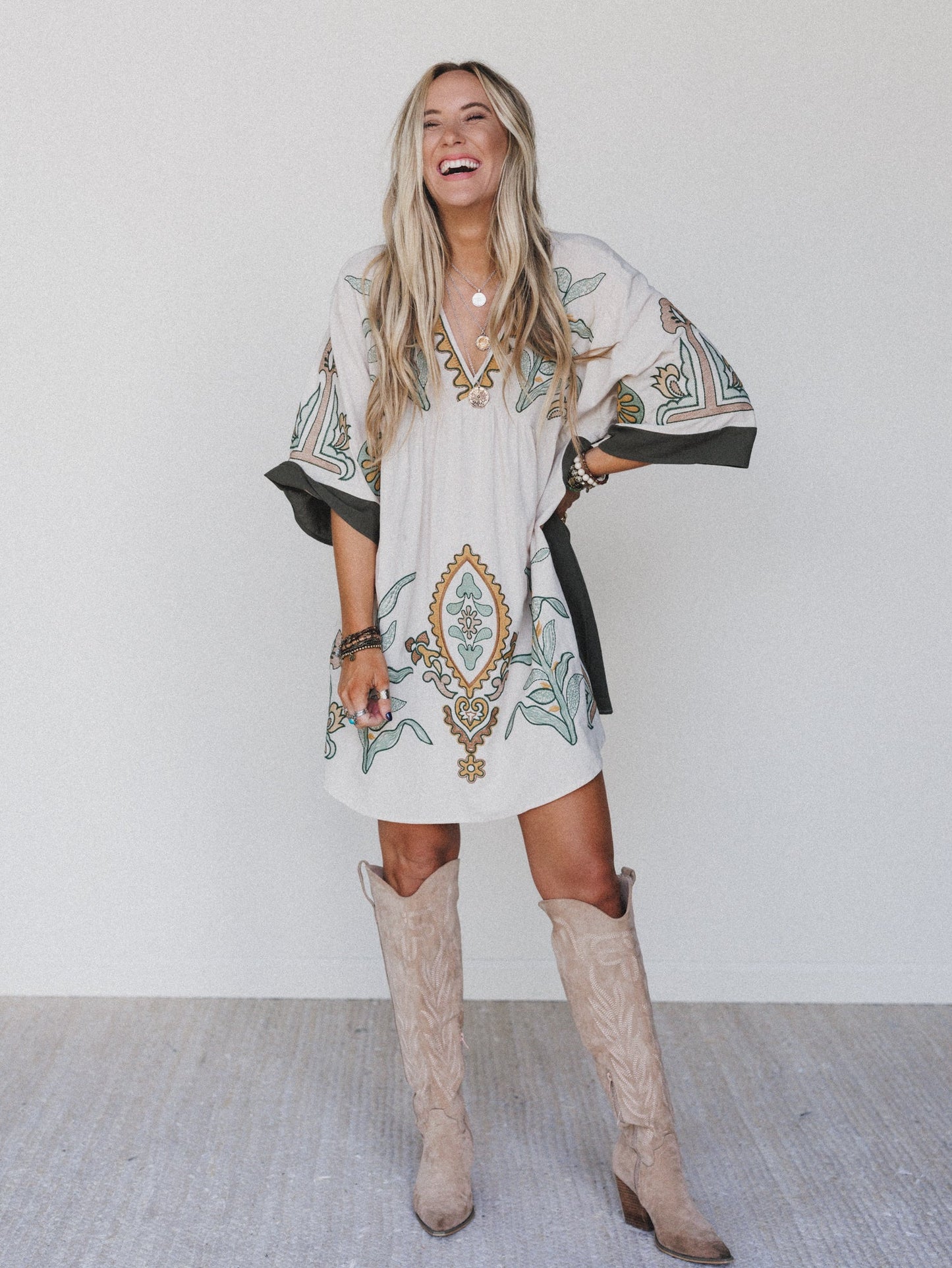 Chateau Chic Babydoll Tunic Dress - Sage