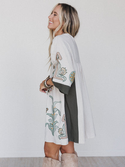 Chateau Chic Babydoll Tunic Dress - Sage