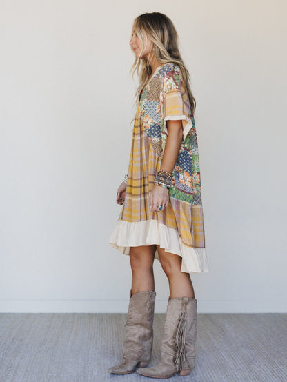 Golden Gaze Dress - Mustard