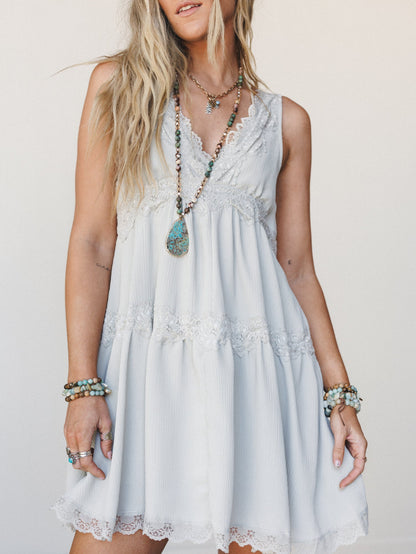 Lily Lace Dress - Pewter