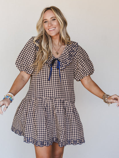 Joyfully Ever After Dress - Peach Navy
