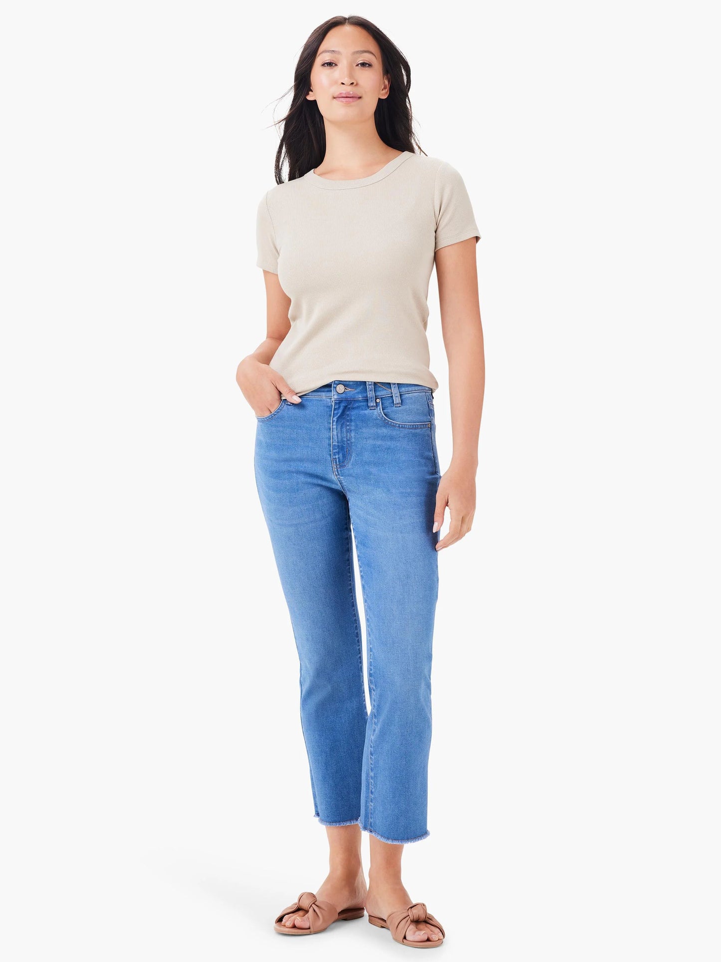 Mid Rise Demi Boot Cropped Jeans