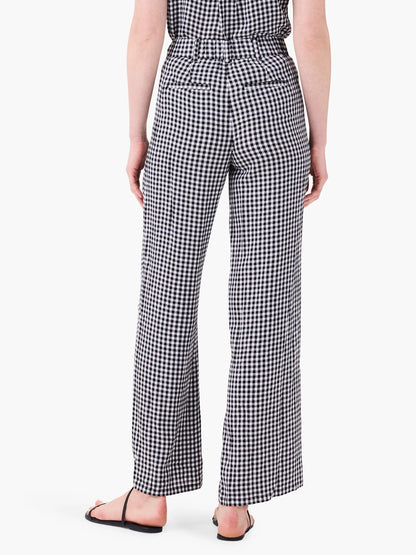 Drapey Gingham Wide-Leg Pant