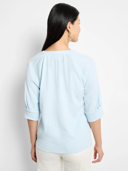 Crinkle Knit Café Top
