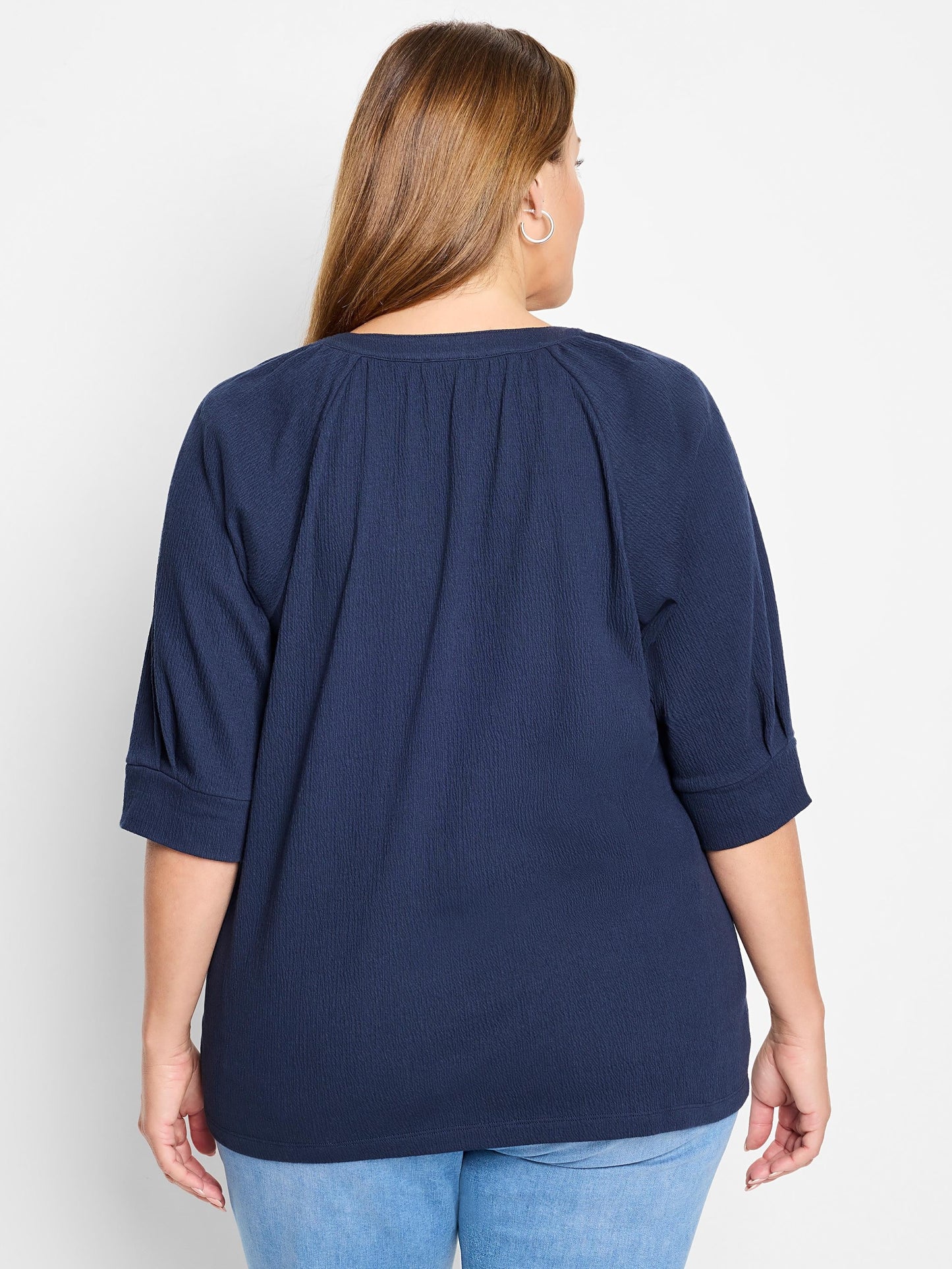 Crinkle Knit Café Top