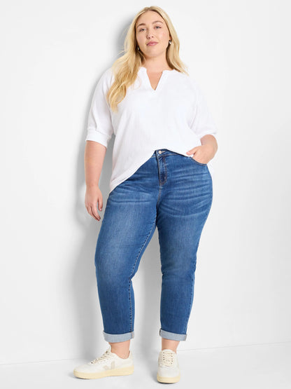 Crinkle Knit Café Top