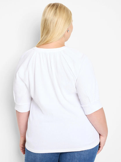 Crinkle Knit Café Top