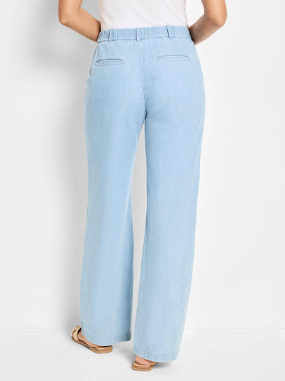 Denim Linen Wide-Leg Pant
