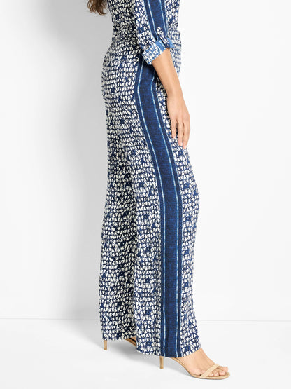 Etched Angles Wide-Leg Pant