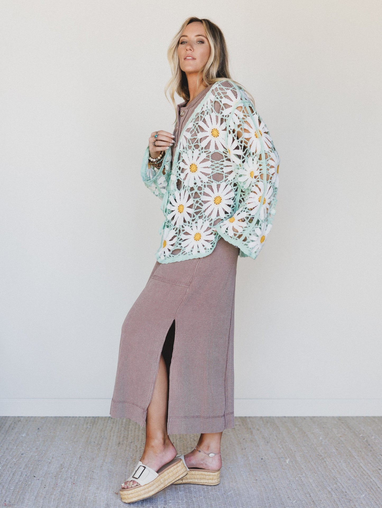 The Nest Madeline Textured Maxi Dress - Acorn
