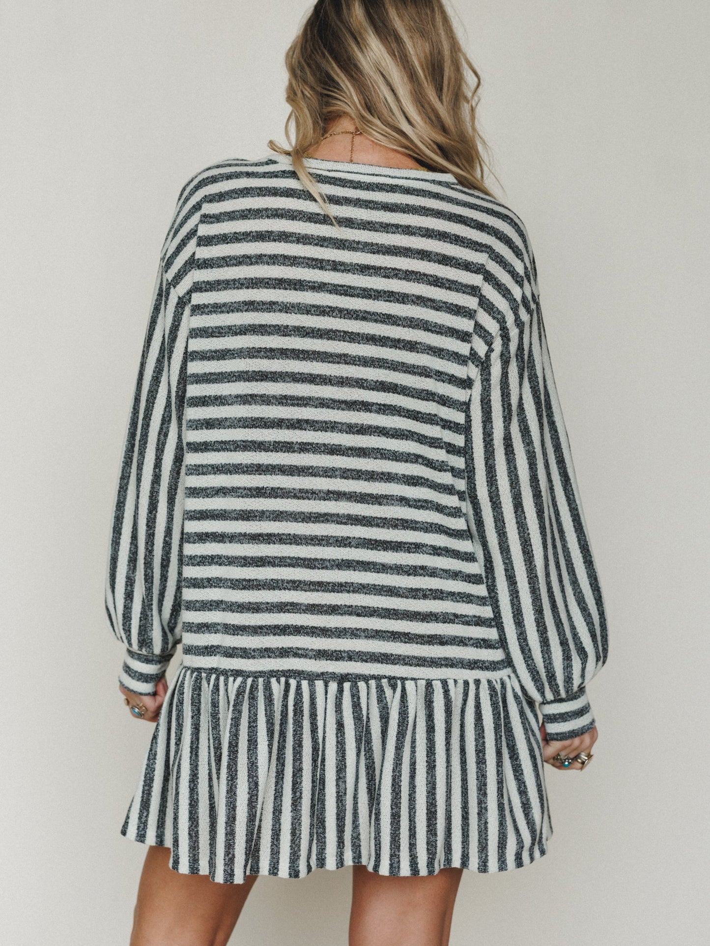 The Nest Endless Love Cuff Sleeve Dress - Natural Black