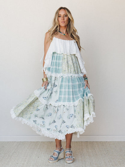 Nature Gathering Dress - Olive Multi