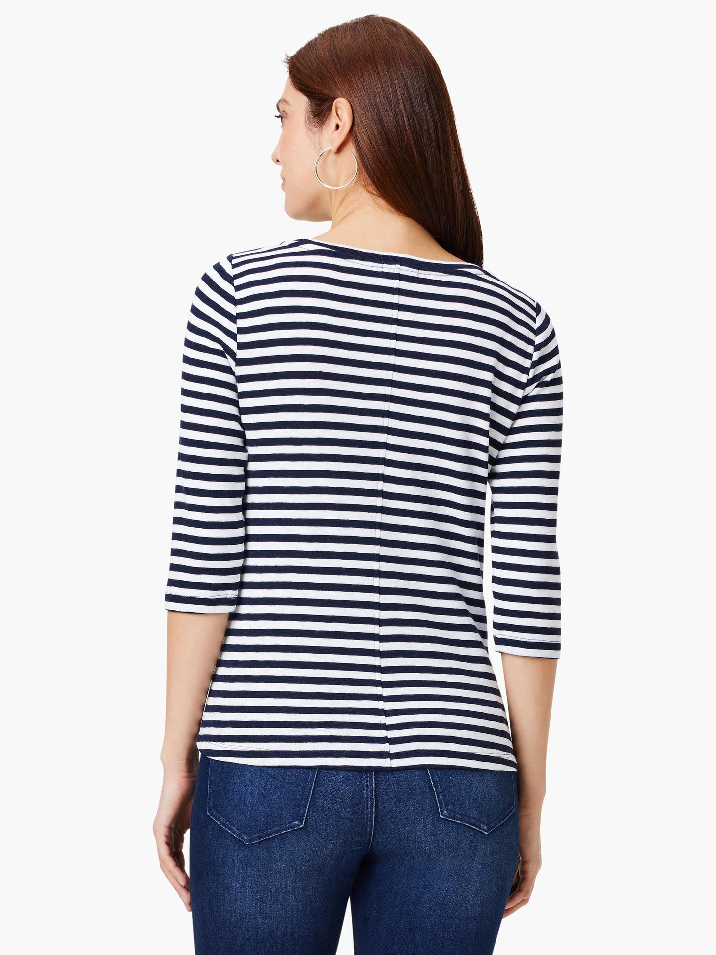 NZT 3/4 Sleeve Stripe Boat Tee